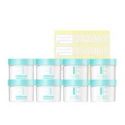 메똔느 이유식용기 150ml x 8p + 라벨스티커 64p, 혼합 색상, 1세트