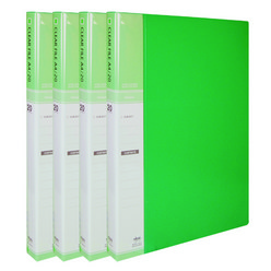 클리어화일 인덱스 A4 20매, 녹색, 4개