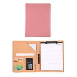 아리코 비즈니스 다기능 가죽 계산기 클립보드 + 메모지 세트, 핑크(클립보드), 1세트