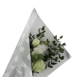 티나피크닉 꽃포장 무늬 색화지 8절, 흰색도트, 400개