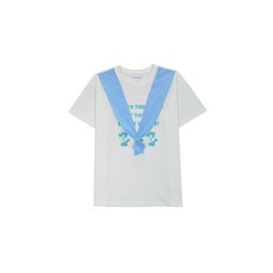 애플핑크 아동용 광변 나염 매듭포인트 티셔츠 Q319