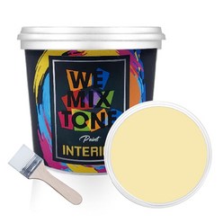 WEMIXTONE 내부용 INTERIOR 수성 페인트 1L + 붓, WMT0333P01(페인트), 랜덤발송(붓)