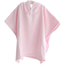 맘스네이처 유아용 밤부 후드 판초 목욕가운 M 3~6세, 핑크, 1개