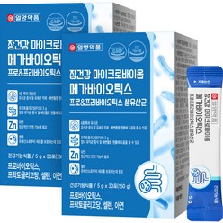 일양약품 장건강 마이크로바이옴 메가바이오틱스 프로 프리바이오틱스 생유산균 30포, 2박스, 150g