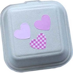 티나피크닉 도시락 소풍 간식 크라프트 펄프 상자 15p + 하트 스티커 핑크 3종 x 50p 세트, 1세트
