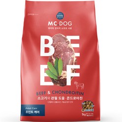 엠씨독 강아지 전연령용 개기월식 조인트케어 소프트사료, 소, 1kg, 1개