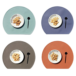애니데이즈 북유럽 타원형 실리콘 식탁매트 4종 세트 B, 블루, 퍼플, 초콜릿, 레드, 38 x 33 cm, 1세트