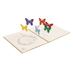 이음드림 3D 무지개 나비 입체 팝업카드, 레인보우, 1개