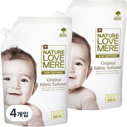 네이쳐러브메레 유아 오리지널 섬유유연제 리필, 1300ml, 4개입