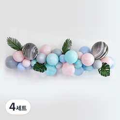 마켓감성 핑크핑크 마카롱 생일파티 풍선 세트, 타입2, 4세트