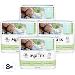 몰텍스 밴드형 독일 친환경 신생아 아기 통잠 밤기저귀 22매X4팩, 1단계, 176매
