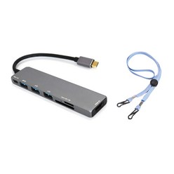 스토리링크 USB C타입 7포트 HDMI 멀티포트 허브 DEX 7UP SKP-UH760V2 + 마스크 스트랩, 그레이