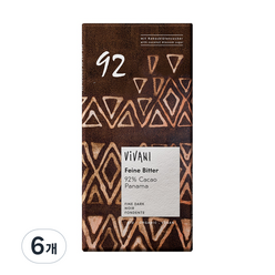 비바니 유기농 다크 92% 초콜릿, 6개, 80g