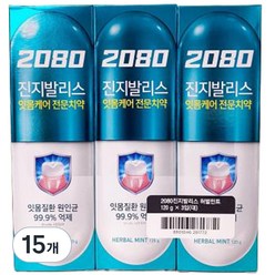 2080 진지발리스 허벌민트 잇몸치약, 120g, 15개