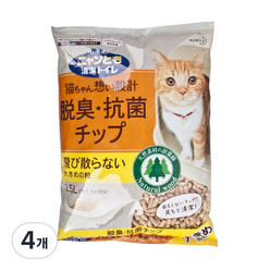 가오 냥토모 소취 고양이모래 대입자, 2.5L, 4개