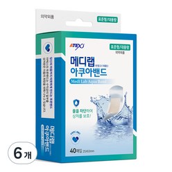 아텍스 메디랩 아쿠아 투명 방수 반창고 40p, 6개