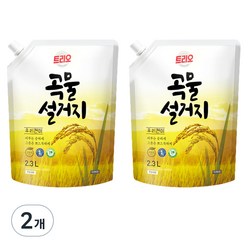 트리오 곡물설거지 우리현미 주방세제, 2.3L, 2개