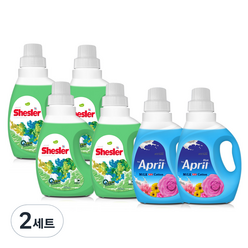 쉬슬러 mini 액상세제 본픔 유칼립투스 650ml x 4p + 퍼퓸 에이프릴향 650ml x 2p 세트, 2세트