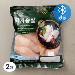 닭터의자연 무항생제 인증 닭가슴살 (냉동), 1kg, 2개