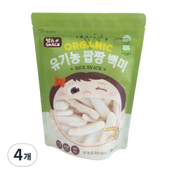 맘스스낵 유기농 팝짱 백미, 백미맛, 30g, 4개
