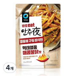 대상 청정원 안주야 먹태열풍 매콤불닭맛, 25g, 4개