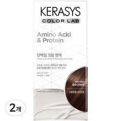 케라시스 단백질 크림 염모제 120g, 내추럴브라운, 2개