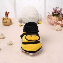 도그월드 강아지 꿀벌 후드티, 노랑 꿀벌