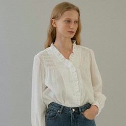 블랭크공삼 spring cotton pin tuck blouse