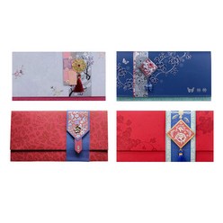 더솜씨 한국전통 용돈 봉투 4종 세트, 혼합색상, 1세트