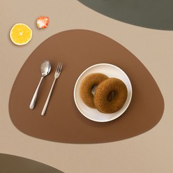 로야 실리콘 테이블 매트 만두, 카라멜 브라운, 395 x 290 mm