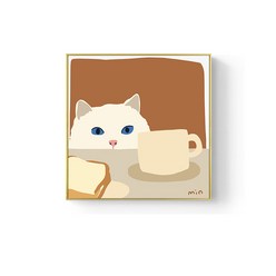뷰넷 감성 고양이 팝아트 그림 A YBW9318, 골드