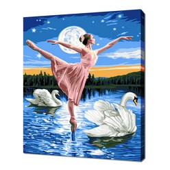 에코솔 셀프페인팅 백조의 호수 17색 일러스트 명화 그리기 DIY 20 x 30 cm, 혼합색상
