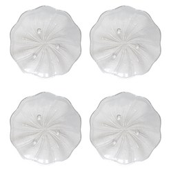 벨르디자인 유리 투명 찻잔 꽃 컵받침 A타입 S136A 4p