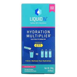 Liquid I.V. 리퀴드아이브이 Hydration Multiplier 전해질 드링크 믹스 패션프루트 개별포장 스틱 10개 개당 16g0.56oz 150708