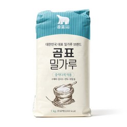 곰표 무표백 밀가루 (중력 다목적용), 1개, 1kg