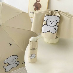 [풀문]암막 자외선 차단 캐릭터 양산겸 우산 / UV차단흰푸들멍멍이양우산