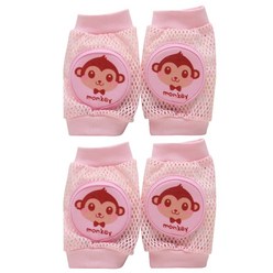 [멀티포] 유아 아동 무릎보호대 2p 유아메쉬쿠션 무릎보호대, 핑크원숭, 1세트