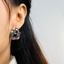 실버 메탈 체인 꼬임 여성 럭셔리 패션 귀걸이 H142