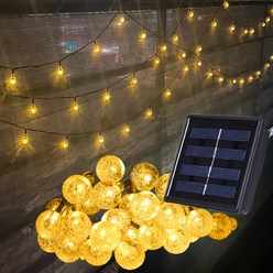 LED 태양열 정원등 태양광 조명 가로등 트리전구 알전구, 노란빛 9.5m 50LED