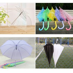 썬더 튼튼 자동 투명 비닐 우산 파스텔 EVA POE 장우산