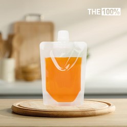 THE100% 스파우트 파우치 투명 음료파우치 쥬스팩 음료팩 150ml 15파이 50매, 1개