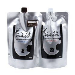 뉴겐 금송 이카 보쿠쥬우 오징어먹물 헤어칼라 1제 500ml + 2제 500ml, 내츄럴브라운, 1세트