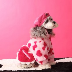 강아지옷 강아지후리스 강아지잠바 인싸 호피무늬 핑크