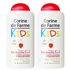 프랑스 코린드팜 키즈 샴푸 워시 어린이 딸기향 유아 향이 좋은 올인원 샤워젤, 2개, 300ml
