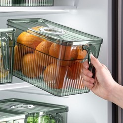 보관함 투명용기 냉장고정리용기, 스몰 사이즈(23X13X13CM) × 녹색 × 4개, 4개