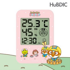 [휴비딕]뽀로로 디지털 시계 온습도계 HT-2 핑크, 1)온습도계 HT-2 핑크, 1개