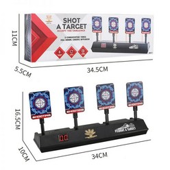 비비탄 타겟 수정탄 게임 다트 표적판 사격판 슈팅, 전자표적[4표적]+일반배터리, 기본+그린AWM수동90CM