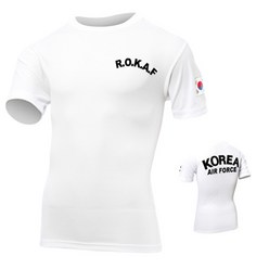아미캠프 쿨드라이 공군 티셔츠 ROKAF 흰색 반팔 군인 군대 군용 기능성 아미 티