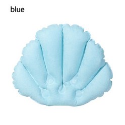 반신욕 쿠션 욕조 배개 가정용 베개 연약한 팽창식 목 지원 테리 피복 목욕 방석 온천장, 푸른, 1개