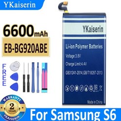 YKaiserin 배터리 삼성 갤럭시 S6 S6 엣지 S7 S7 엣지 S8 S8 플러스 S9 S9 플러스 S10E S10 플러, 01 EB-BG920ABE